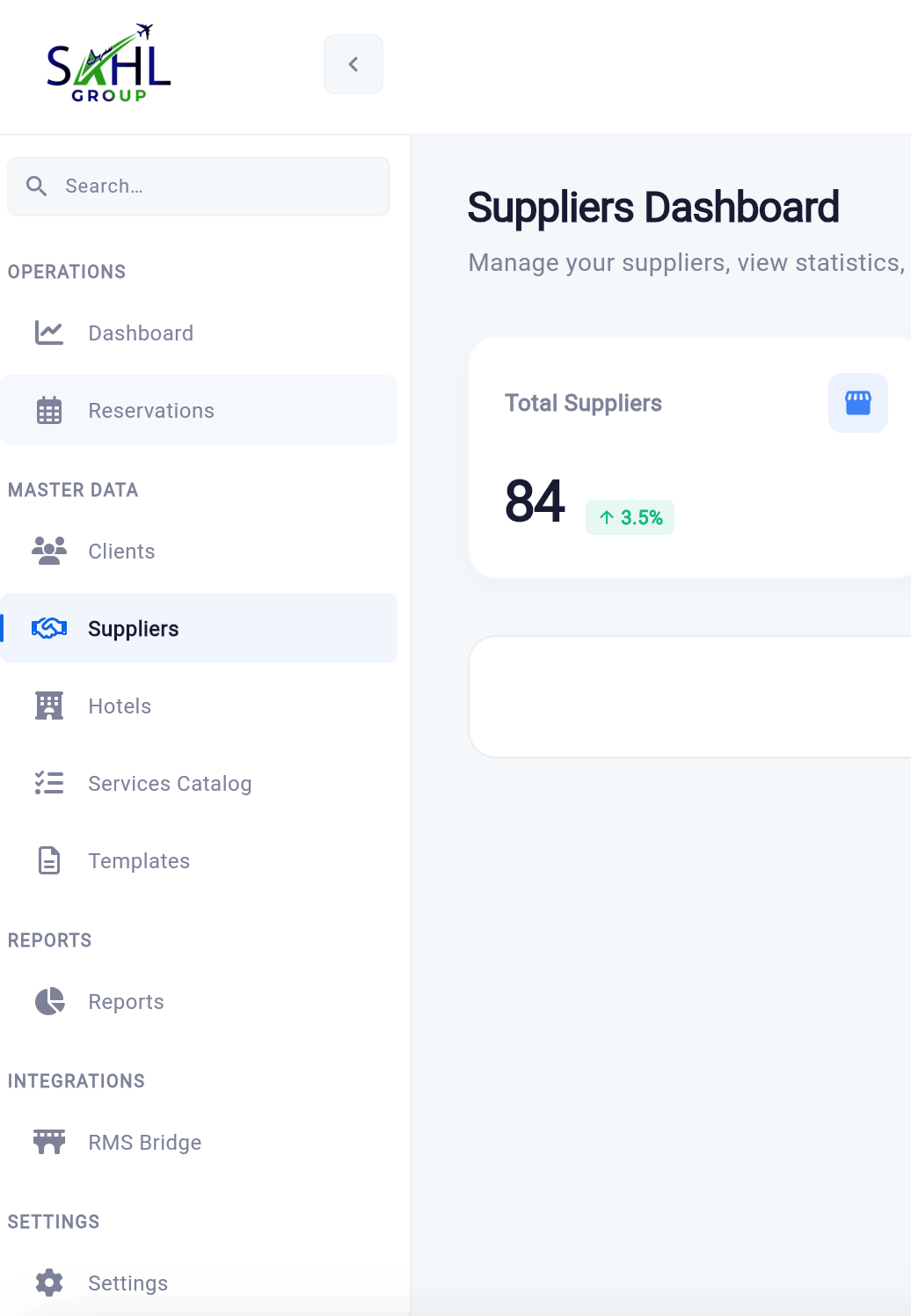 Suppliers dashboard
